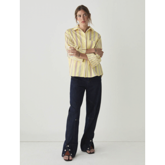 Laagam Caos Poplin Shirt Striped Butter