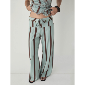 Laagam Tashi Flow Pants Striped Turquoise