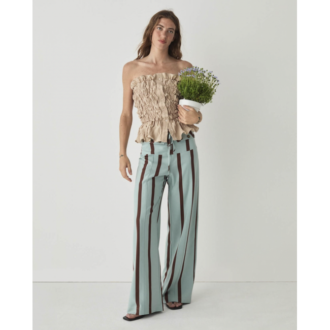 Laagam Tashi Flow Pants Striped Turquoise