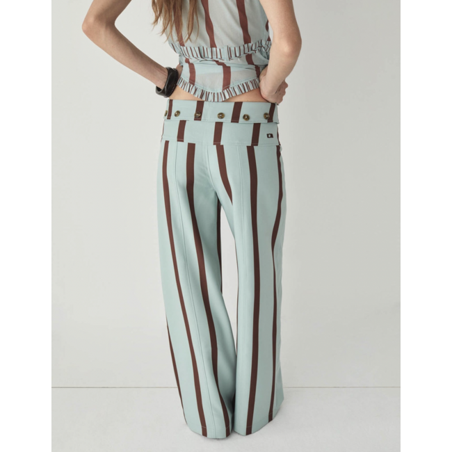 Laagam Tashi Flow Pants Striped Turquoise