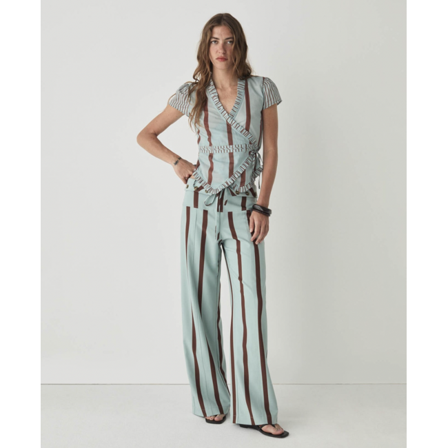 Laagam Tashi Flow Pants Striped Turquoise