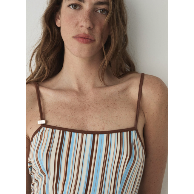 Laagam Mirel Dress Striped Ecru