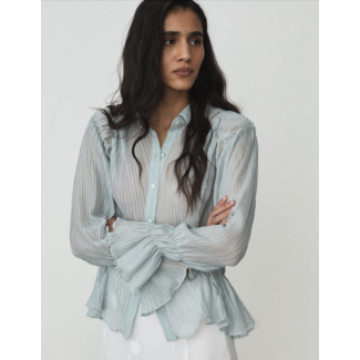 Laagam Naelia Rushed Shirt Light Blue