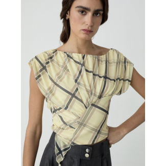 Laagam Gemini Draped Top Butter