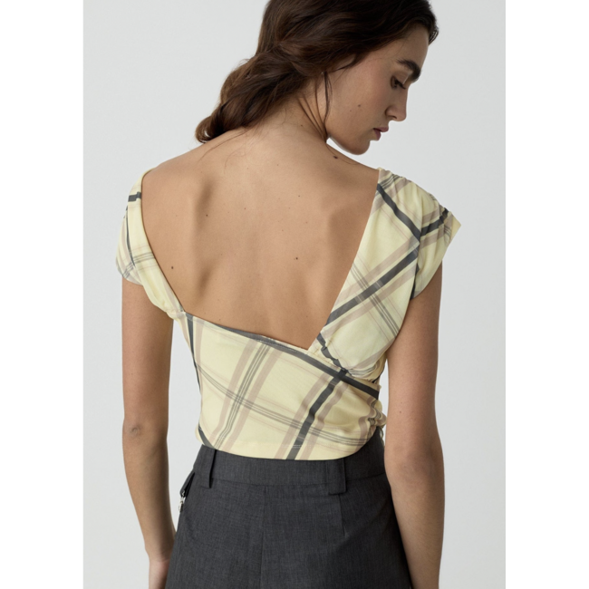 Laagam Gemini Draped Top Butter