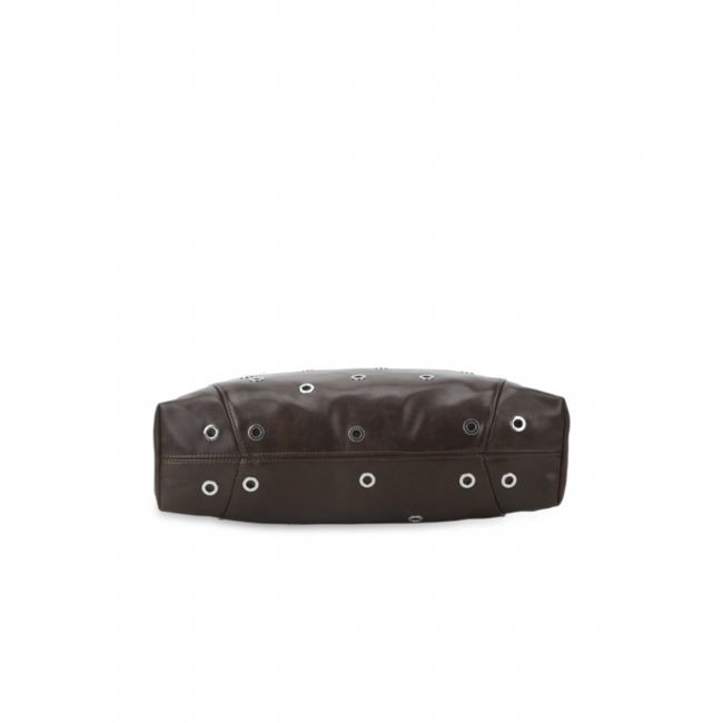 SILFEN Studio Ellie Crossbody Eyelet Bag Dark Brown