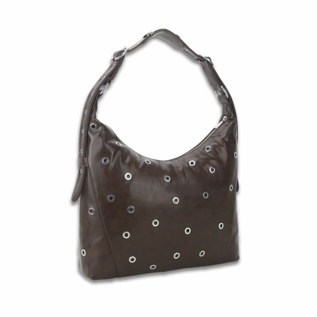 SILFEN Studio Ellie Crossbody Eyelet Bag Dark Brown