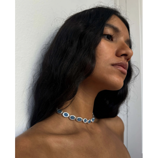 Susmie's I Gave You My Heart Necklace Silver Blue