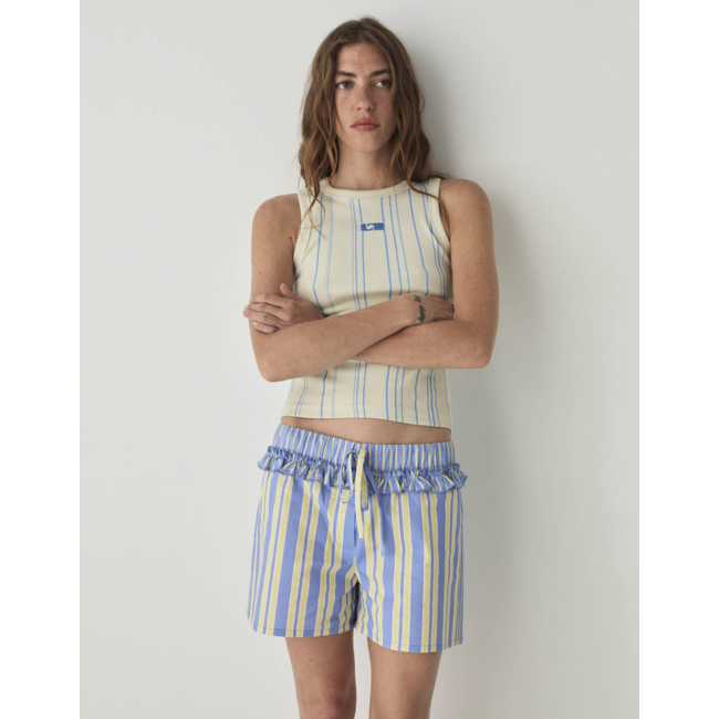 Laagam Caos Poplin Boxer Pants Blue / Yellow