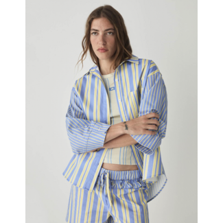 Laagam Caos Poplin Shirt Blue / Yellow
