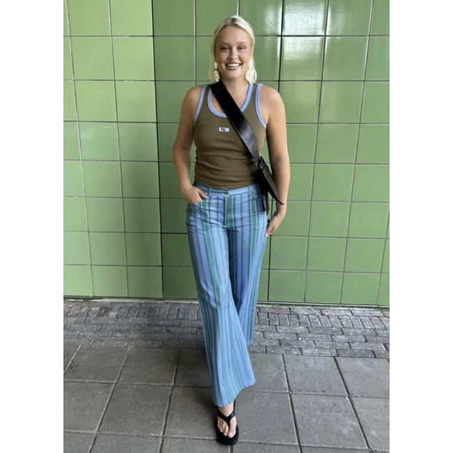 Laagam Leroy Twill Pants Striped Blue