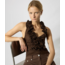 Macabla Ruffles Top Brown