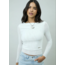 House of Sunny Double Layer Mesh Top Vintage White