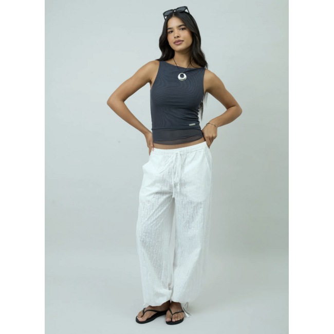 House of Sunny Double Layer Mesh Top Steel Grey