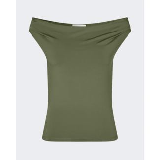 Modström HimaMD Off-shoulder Top Army Dust