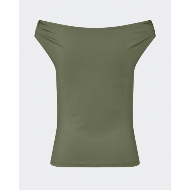 Modström HimaMD Off-shoulder Top Army Dust