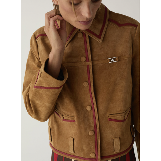 Laagam Aveline Suede Jacket Camel