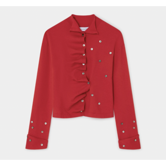 Laagam Fia Butonned Cardigan Red