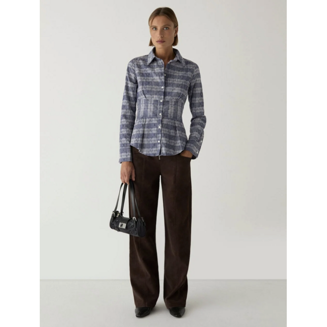 Laagam Hella Squared Shirt Navy Blue