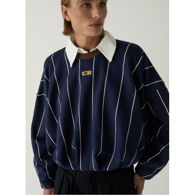 Laagam Kelly Striped Sweatshirt Navy