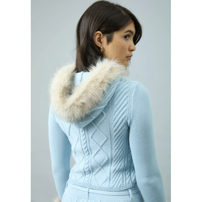 House of Sunny Peggy Cardigan w/ Hood Pale Blue