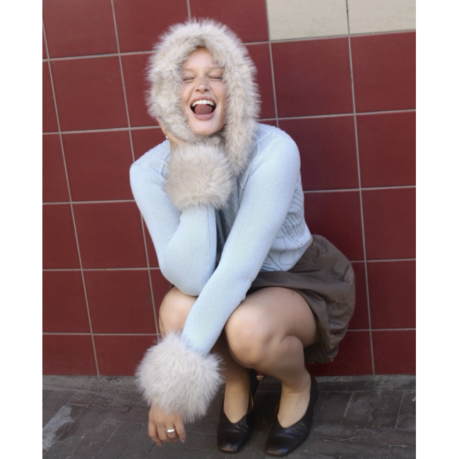 House of Sunny Peggy Cardigan w/ Hood Pale Blue