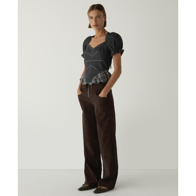 Laagam Regina Puff Sleeve Blouse Grey