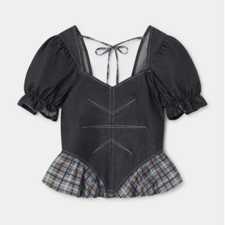 Laagam Regina Puff Sleeve Blouse Grey