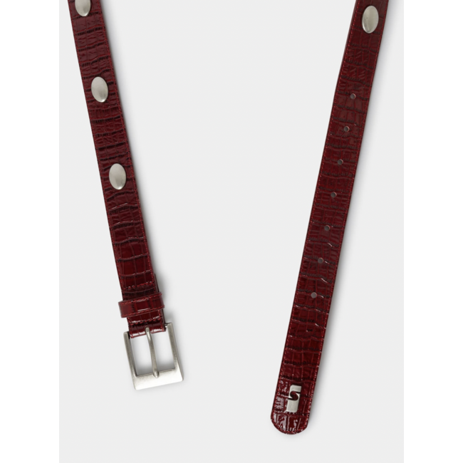 Laagam Keira Studs Leather Belt Red
