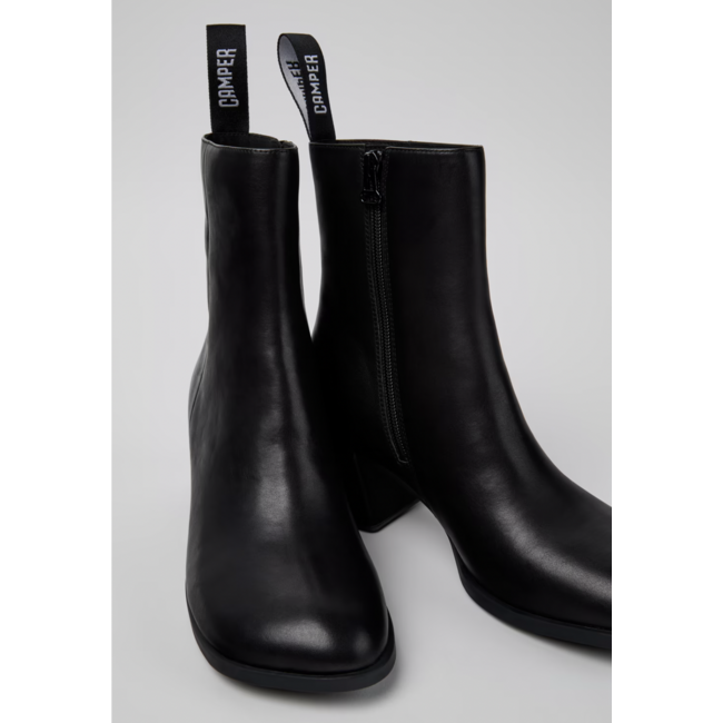 Camper Kora Leather Ankle Boots Black