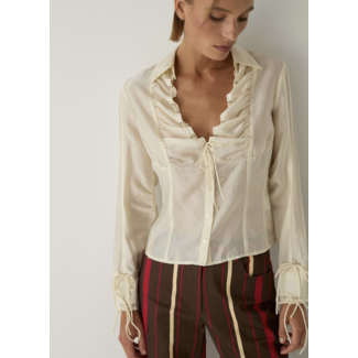 Laagam Arwen Ruched Blouse Ecru