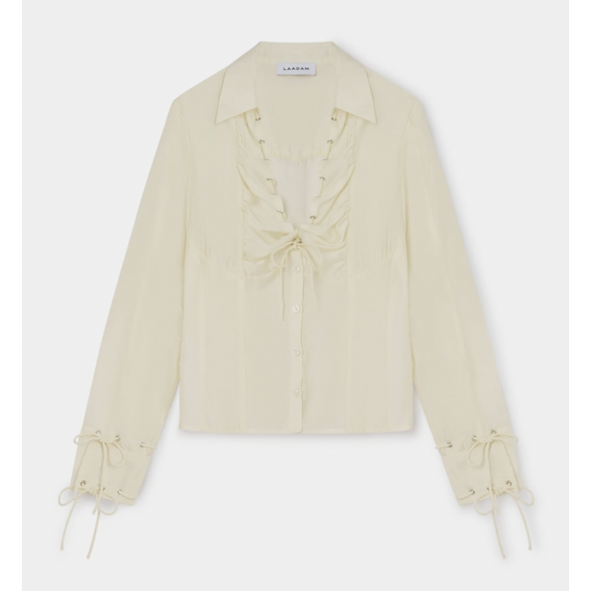 Laagam Arwen Ruched Blouse Ecru