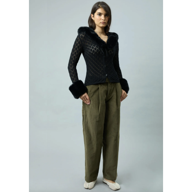House of Sunny Classic Peggy Fur Cardigan Midnight