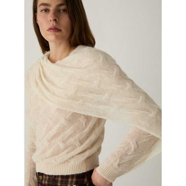Laagam Parker Textured Knit Ecru