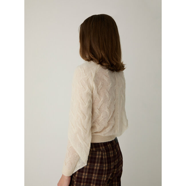 Laagam Parker Textured Knit Ecru