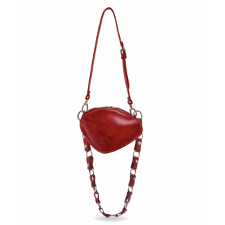 MAS1 Trotter Bag Burgundy + Leather Chain + Circles Chain