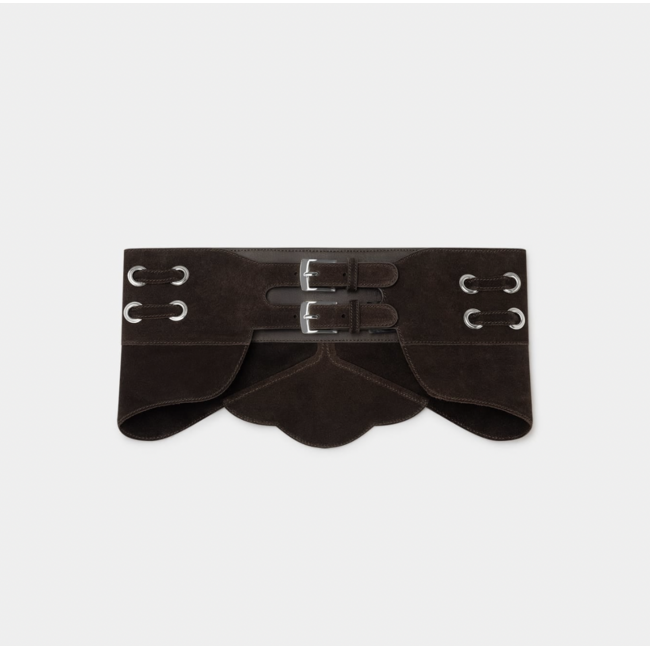 Laagam Avery Suede Belt Chocolate