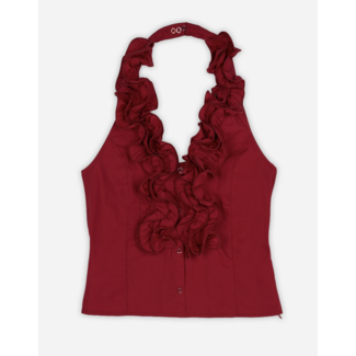 Macabla Ruffles Top Granate