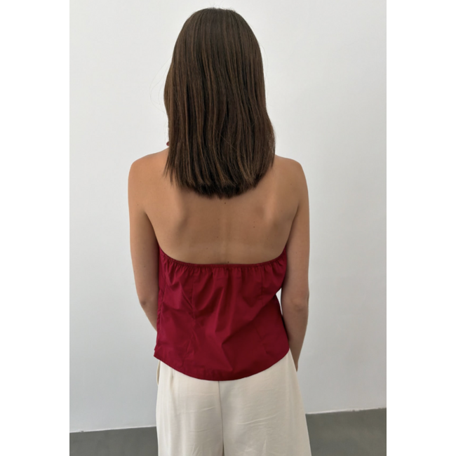 Macabla Ruffles Top Granate