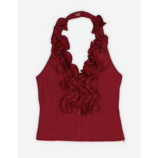Macabla Ruffles Top Granate