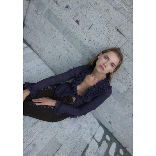 Mais X Frida Kara Blouse Aubergine