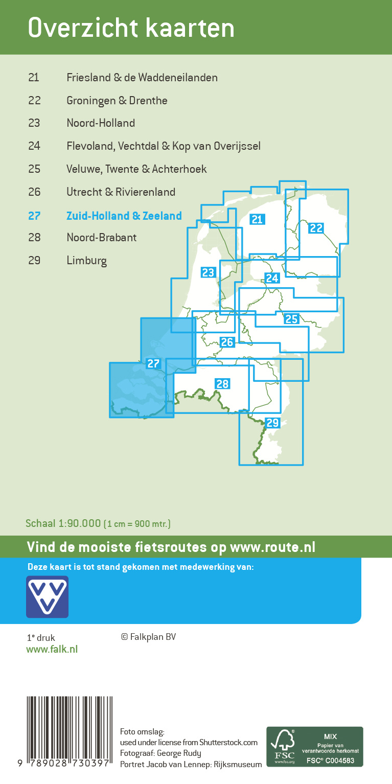 Falk Compact Fietskaart 27. Zuid-Holland Zeeland Webshop