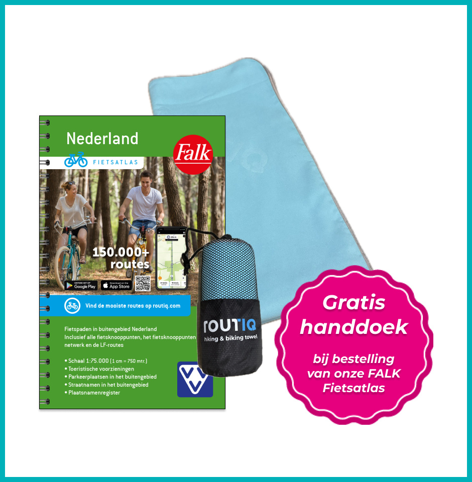 Falk Falk Fietsatlas NL + Gratis Routiq handdoek, picture 492380084