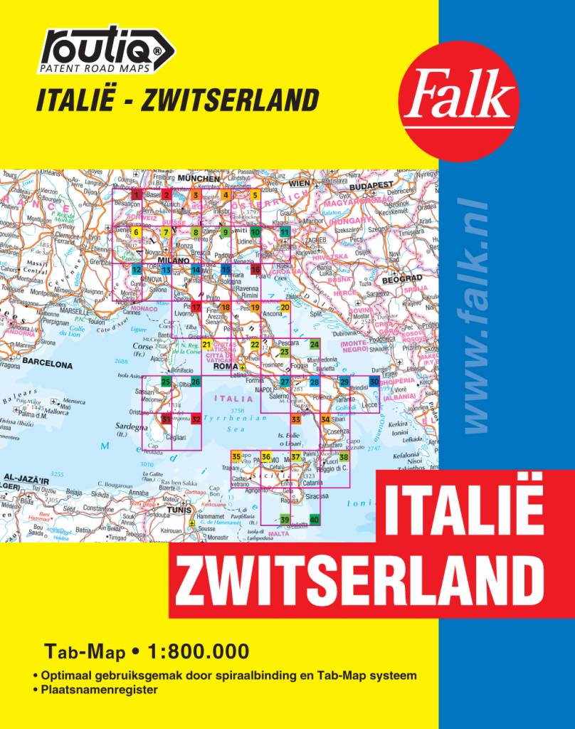 Falk Routiq autokaart Italië en Zwitserland Tab Map, picture 85334522