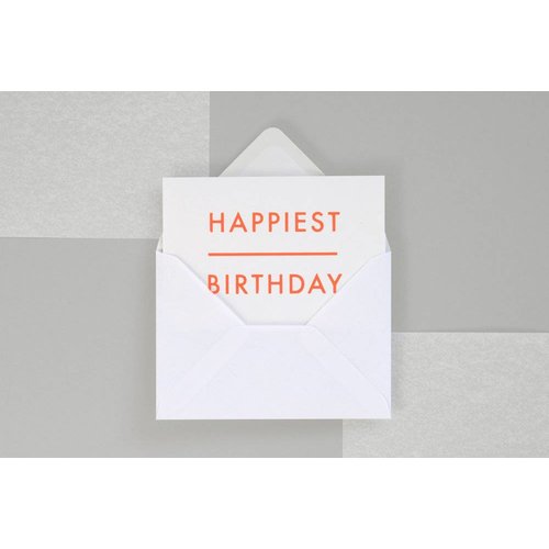 Ola Foil Blocked Fluorescent Cards: Happiest Birthday Ola Foil Blocked Fluorescent Cards: Happiest Birthday