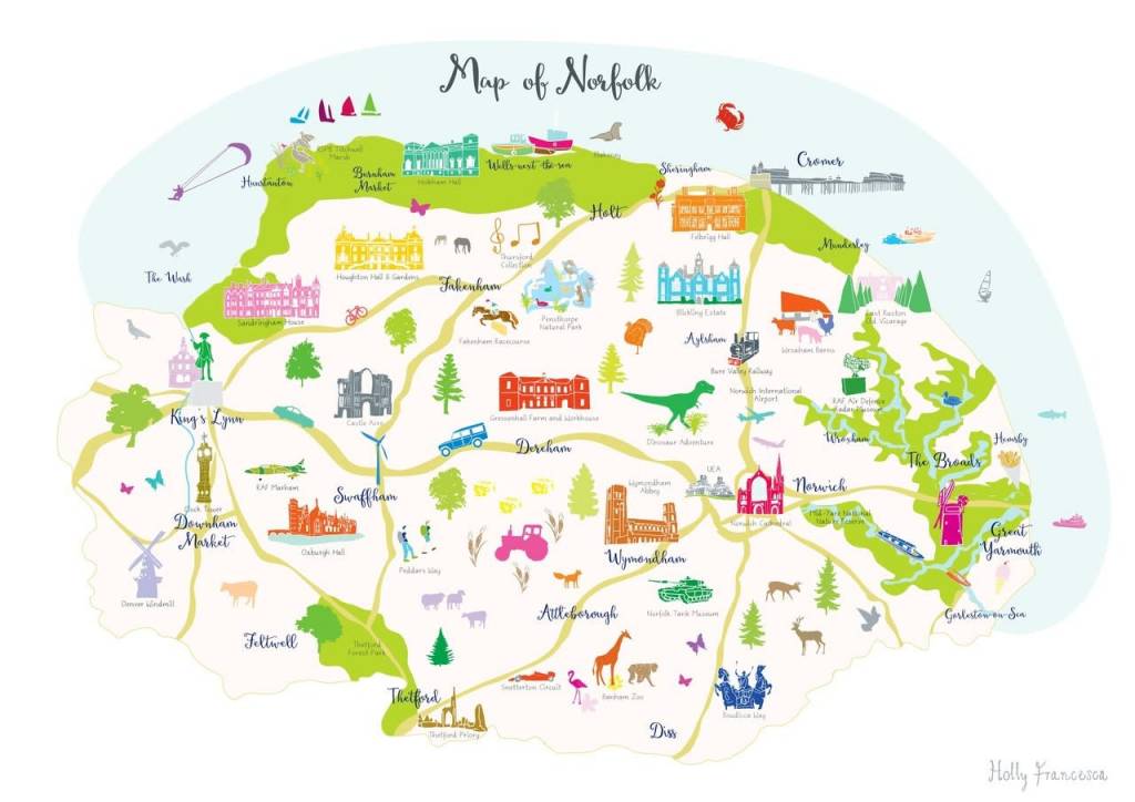 Holly Francesca Map Of Norfolk A3 Truce