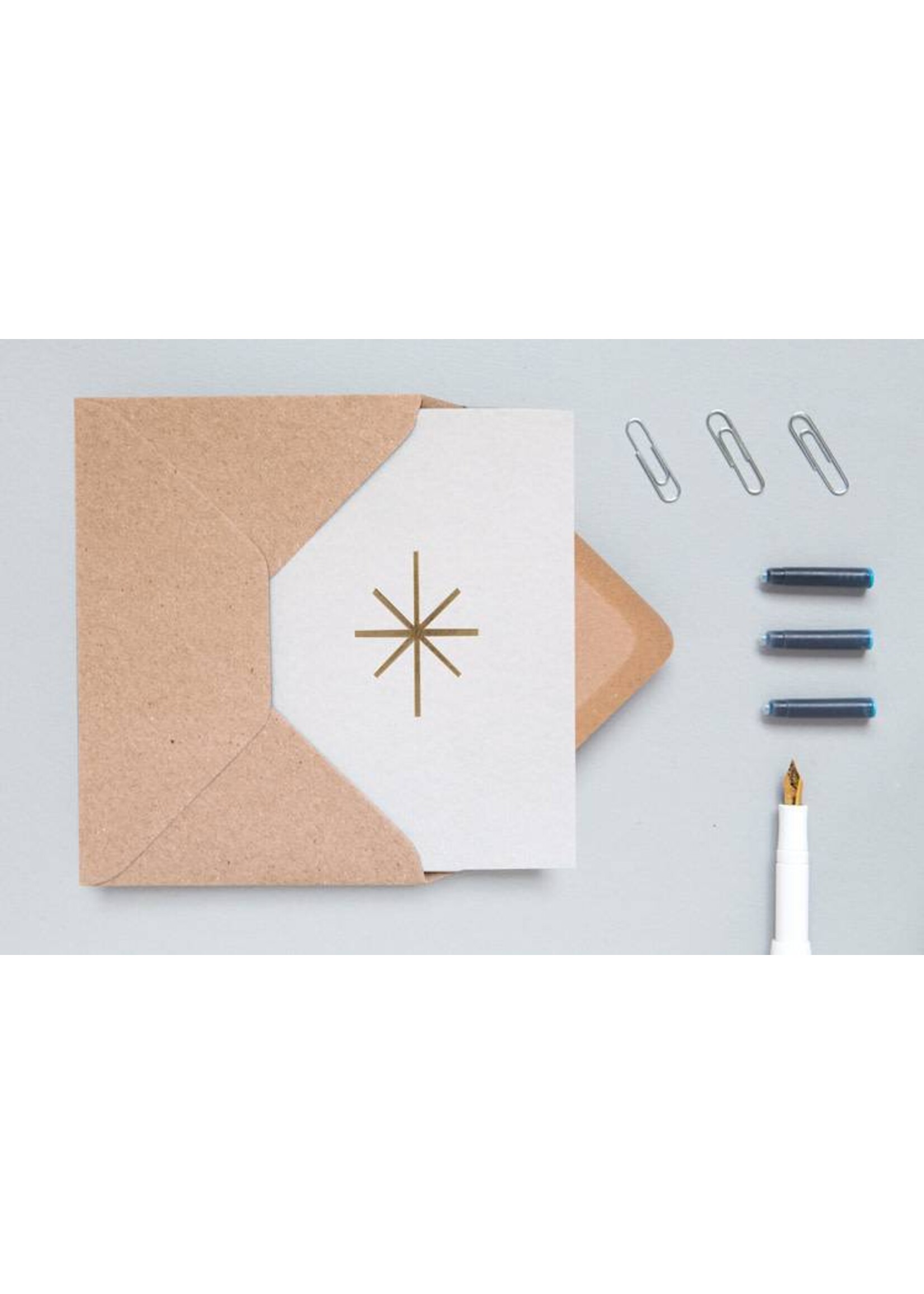 Ola Ola Foil Blocked Cards: Star Light Grey/Brass