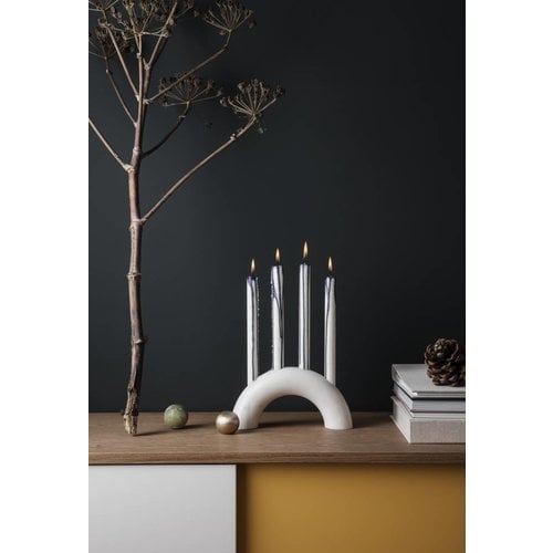 ferm LIVING Bow Solid Marble Candle Holder - White ferm LIVING Bow Solid Marble Candle Holder - White