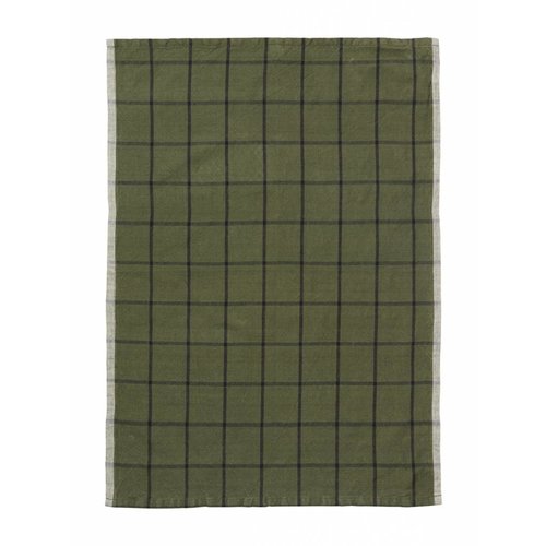 ferm LIVING Hale Yarn Dyed Linen Tea Towels - Green/Black ferm LIVING Hale Yarn Dyed Linen Tea Towels - Green/Black