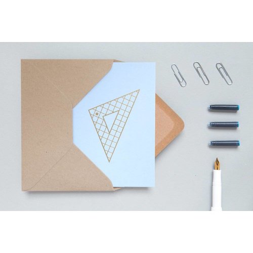 Ola Foil Blocked Cards: Set Square Blue/Brass Ola Foil Blocked Cards: Set Square Blue/Brass